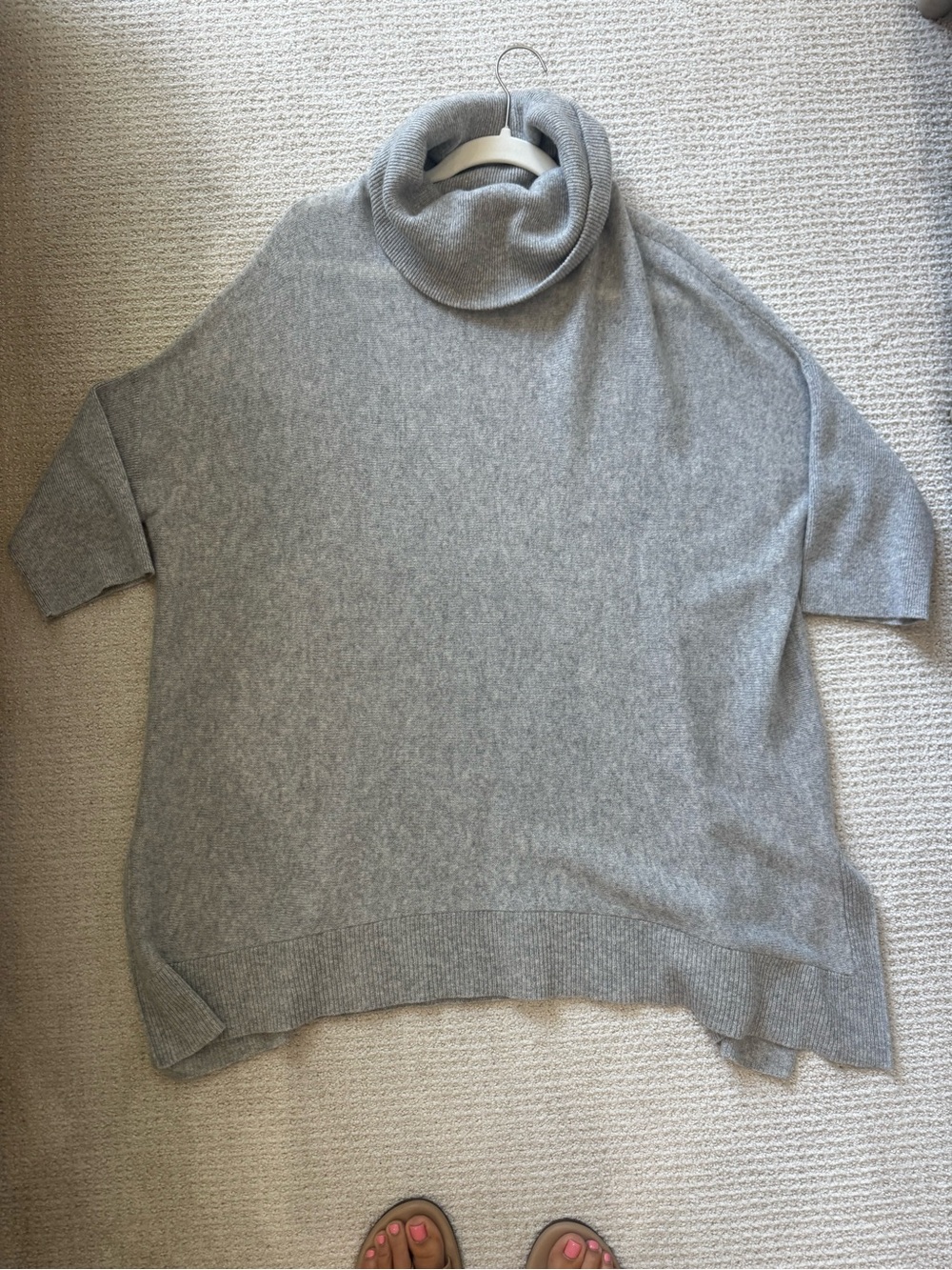 ANTONIO MELANI Light Gray Turtleneck Oversized Women's Sweater, cashmere blend